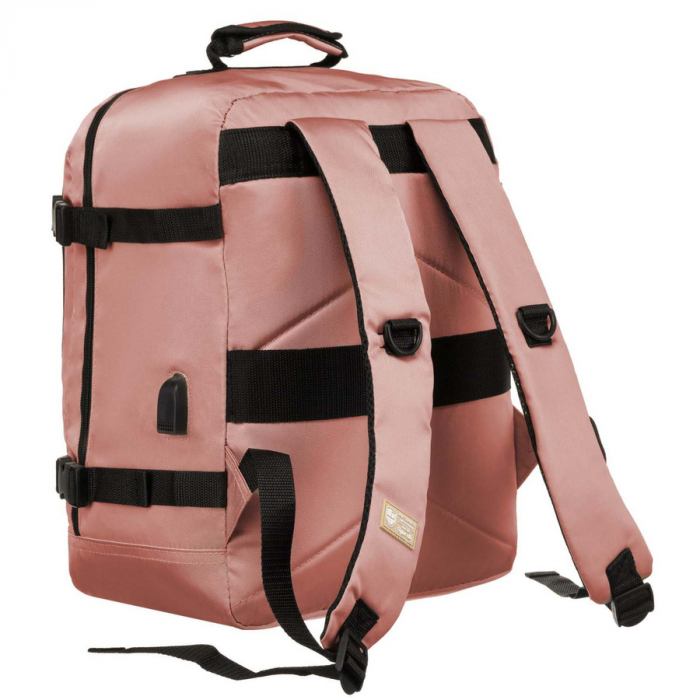 Rucsac spațios, pentru cabină de călătorie, cu port USB în culoarea roz - Peterson PTR-PTN APP-6653 PINK [5]