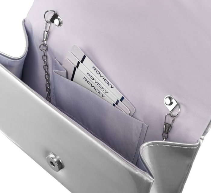 Geantă clutch de damă elegantă cu lant - Rovicky PTR-R-XS006-7295 SIL [6]