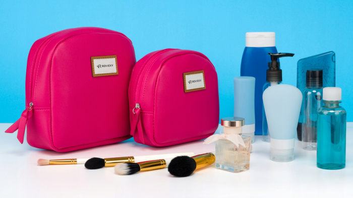 Set doua genti cosmetice dama din piele ecologica - Rovicky PTR-R-261-9367 FUCHSIA [7]