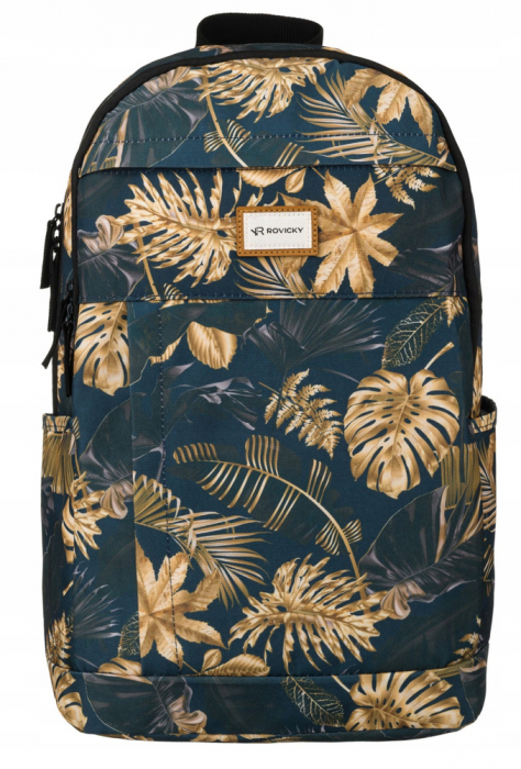 Rucsac clasic de damă din poliester cu model de plante - Rovicky PTR-R-PST-9268 02 [2]