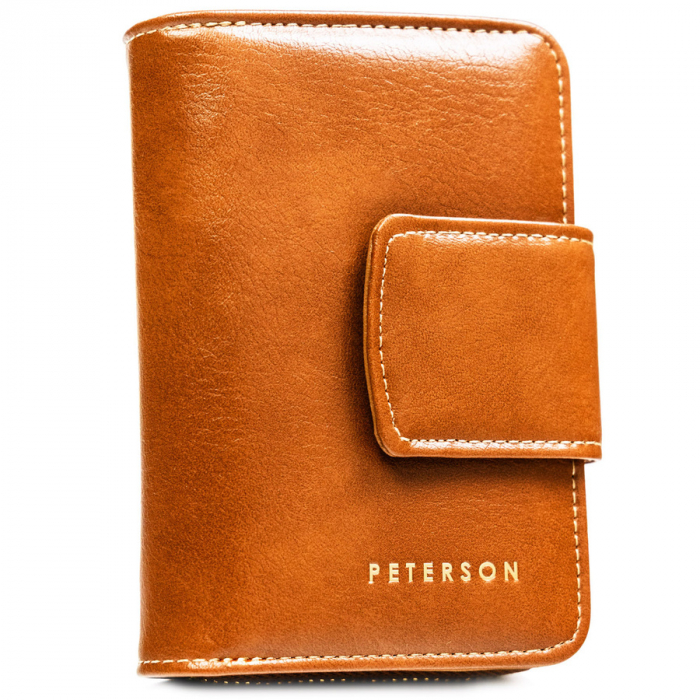 Portofel elegant de damă, maro, din piele ecologică, cu sistem RFID - Peterson PTR-PTN 009-HF-1527 CAME [2]