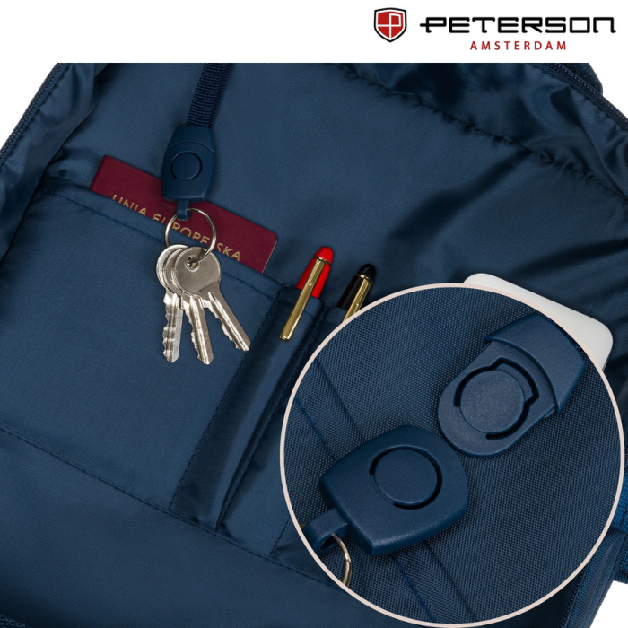 Rucsac de călătorie bleumarin cu port USB - Peterson PTR-PTN 24421-5098 NAVY [29]