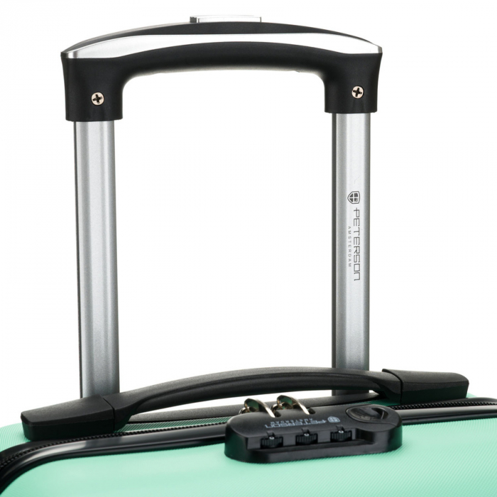 Valiză mică de cabină de culoarea mentă cu mâner telescopic extensibil - Peterson PTR-PTN 5806-W-XS-4374 L [11]