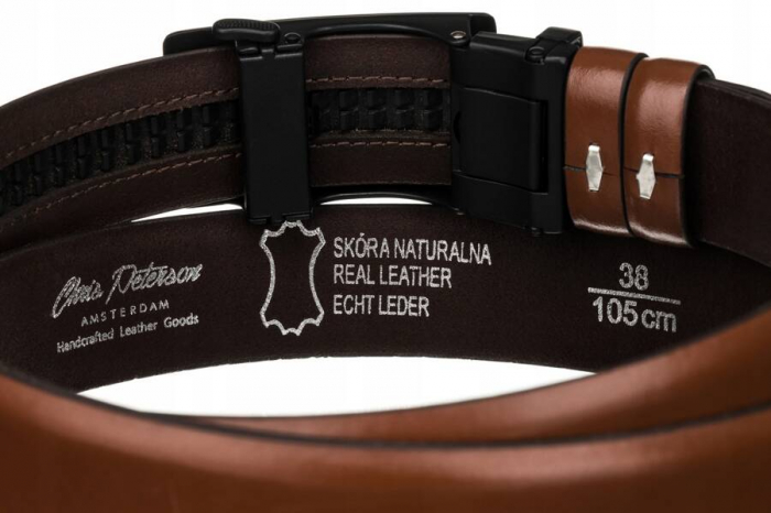 Curea pentru barbati din piele naturala Peterson PTR-PTN A004-85 BRO [4]