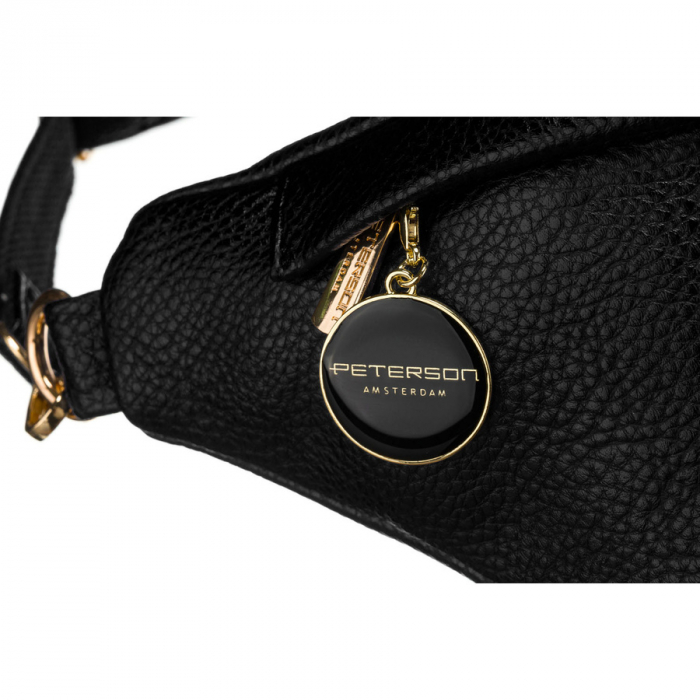 Geantă clasică neagră pentru femei, tip borseta, geantă de umăr sau geantă crossbody, piele ecologică, Peterson PTR-PTN SSY-2-F19 BLACK [4]