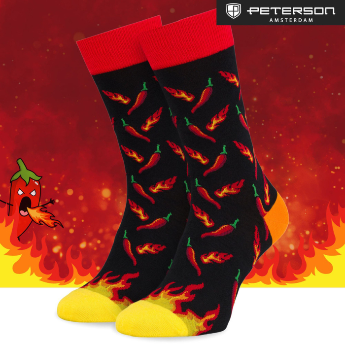 Set de șosete bărbătești în mărimile 38-44 cu model cu chili - Peterson PTR-PTN SML-S3W-CH-38-44 [11]