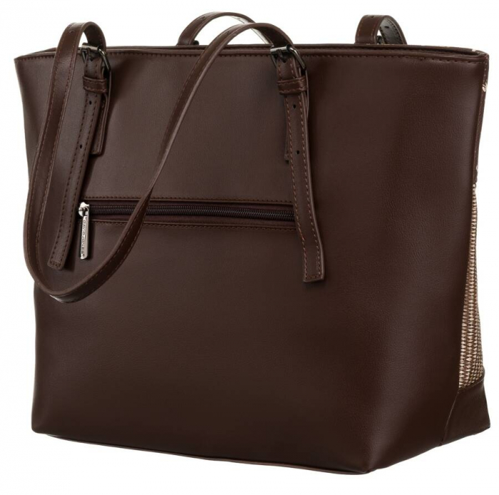 Geantă shopper mare de damă cu mânere reglabile - David Jones PTR-6875-4 BRO [3]