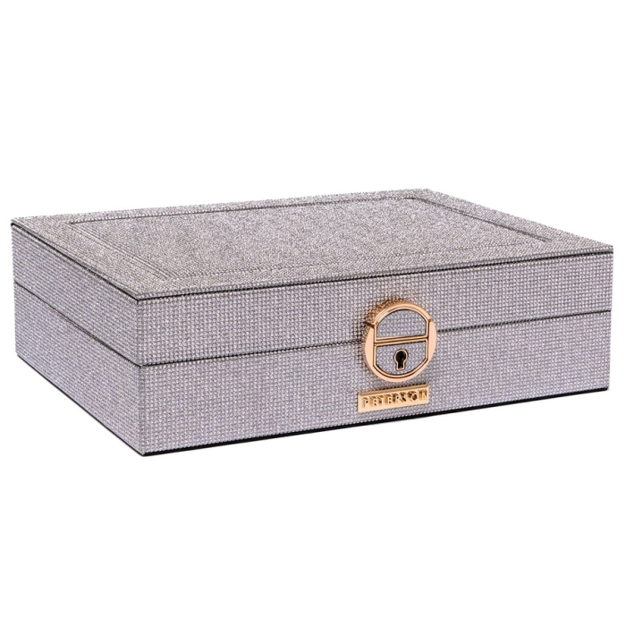 Cutie de bijuterii din argint cu spațiu dedicat pentru ceas, încuiabilă cu cheie și zăvor - Peterson PTR-PTN SZK-13-6001 BL-S [4]