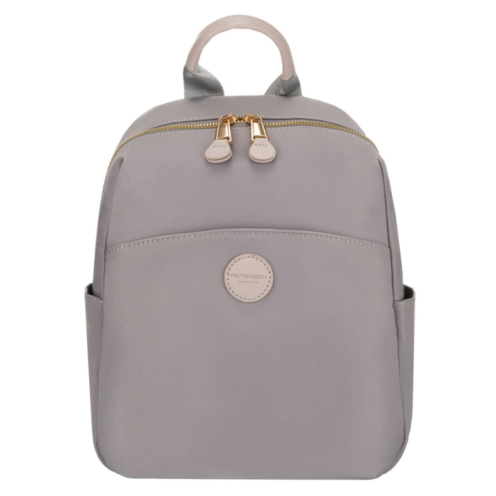 Rucsac gri de damă din nailon și piele ecologică cu buzunar exterior - Peterson PTR-PTN JN-17-0429 GRAY [4]