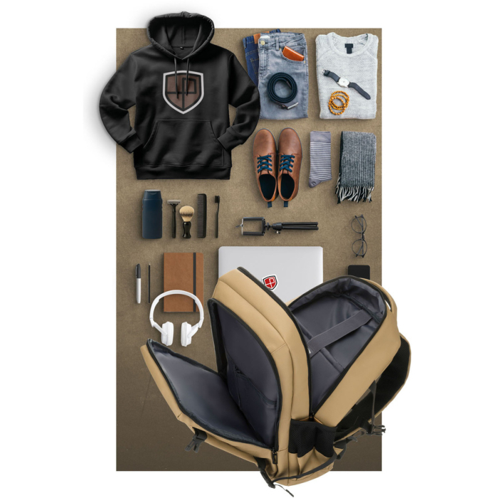 Rucsac de călătorie mare, kaki, cu spațiu pentru laptop, două compartimente - Peterson PTR-PTN HY242-7055 KHAKI [11]