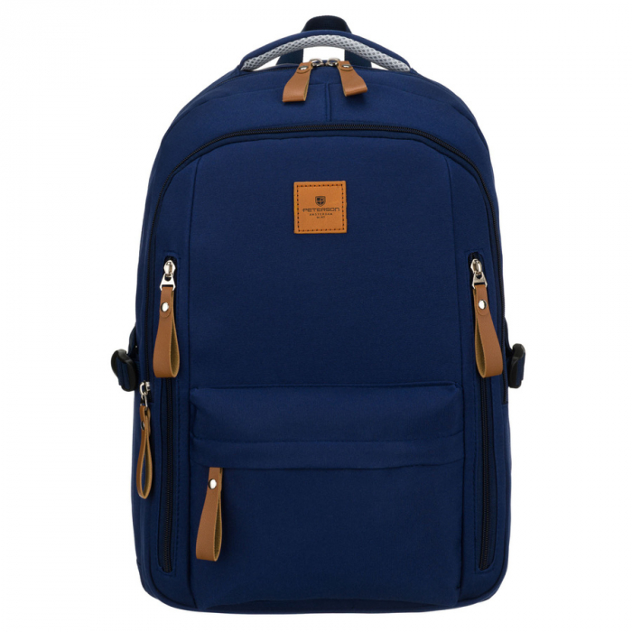 Rucsac școlar pentru copii din poliester bleumarin cu compartiment pentru laptop - Peterson PTR-PTN BHX-01-9266 Navy [2]