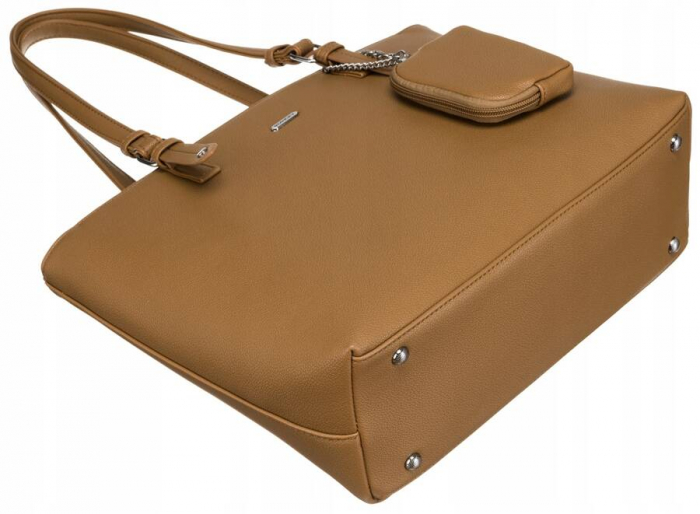 Geantă shopper damă din piele ecologică cu o posetă suplimentară - Rovicky PTR-R-072-01-0287 BEI [10]