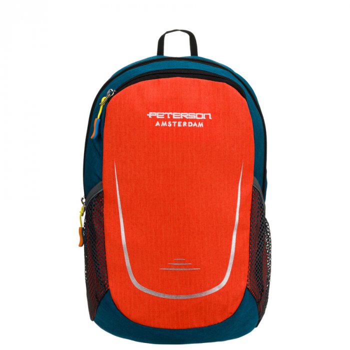 Rucsac turistic bleumarin și portocaliu cu închidere cu fermoar - Peterson PTR-PTN SBY-03-8429 BLUE [2]