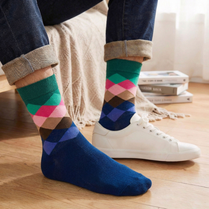 Set de 5 perechi de șosete bărbătești, mărimea 40-45, din bumbac și poliester - Peterson PTR-PTN SML-S5-40-45-RO2 [6]