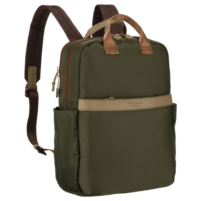 Rucsac de damă verde din nailon cu închidere cu fermoar - Peterson PTR-PTN JN-08-0023 GREEN [1]