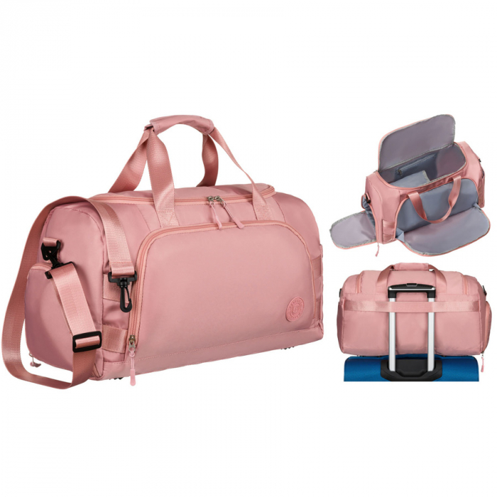 Geantă de călătorie roz pentru weekend cu compartiment lateral pentru pantofi - Peterson PTR-PTN 24427-8359 PINK [2]