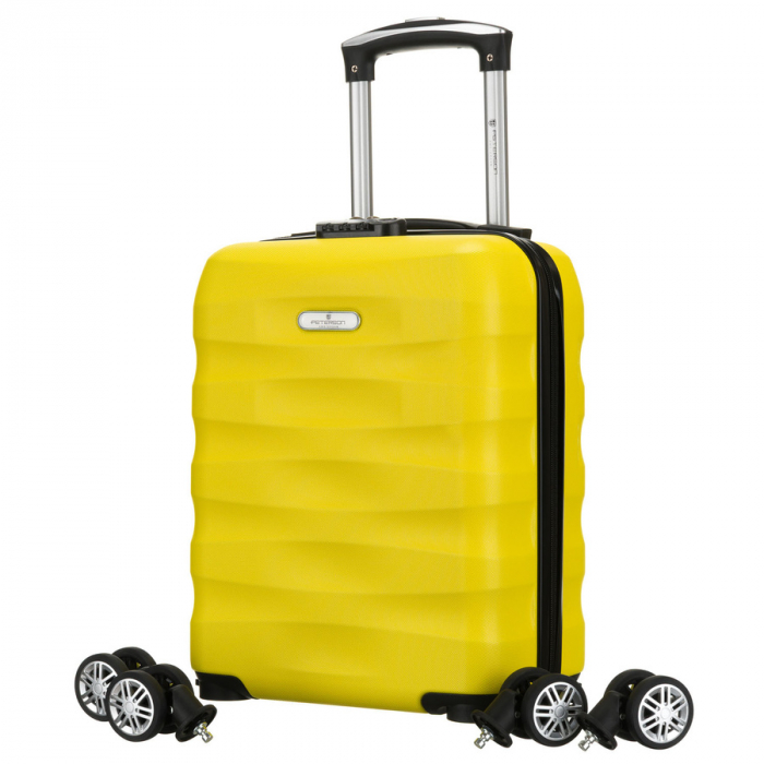 Valiză mică de cabină galbenă cu roți detașabile - Peterson PTR-PTN 5806-W-XS-4428 Y [2]