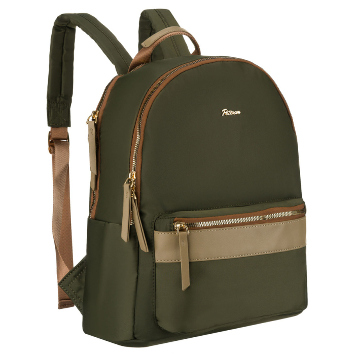 Rucsac verde, urban, pentru femei, din poliester, cu fermoare - Peterson PTR-PTN JN-11-0177 GREEN [1]