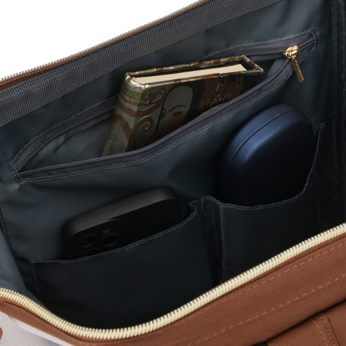 Rucsac de damă din poliester bej și maro cu compartiment pentru laptop - Peterson PTR-PTN ALFA BR-BE [8]