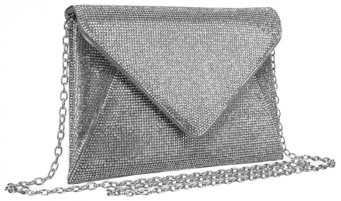 Geantă clutch de damă elegantă pe lant - Peterson PTR-PTN XS101-8719 SIL [1]
