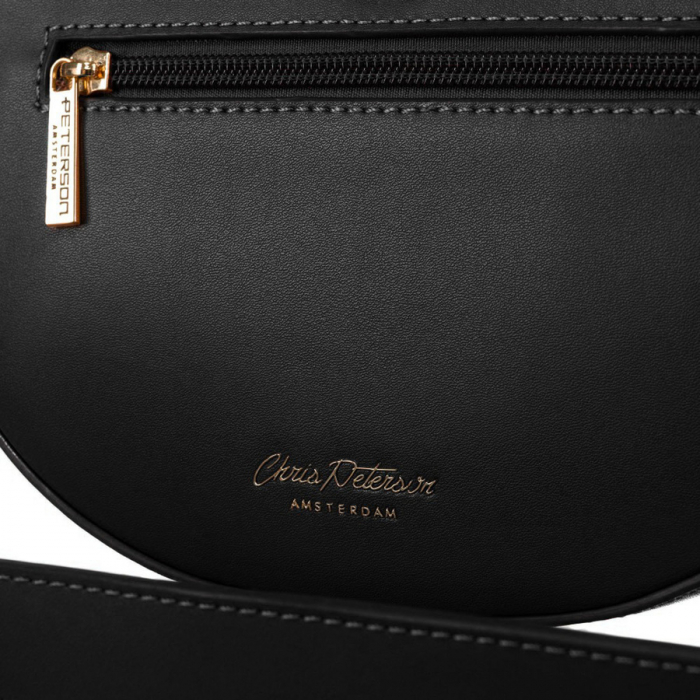 Geantă de damă crossbody bej și neagră, din piele și pânză Peterson PTR-PTN CAN-03 NAT-BLACK [3]