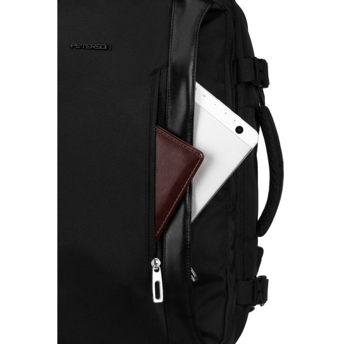 Rucsac negru de călătorie cu spațiu pentru laptop, perfect pentru bagajul de mână în avion - Peterson PTR-PTN 24403-6935 BLACK [25]
