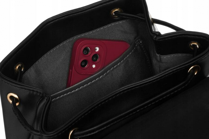 Rucsac urban de dama cu clips din piele ecologica - David Jones PTR-6865-3 BL [5]