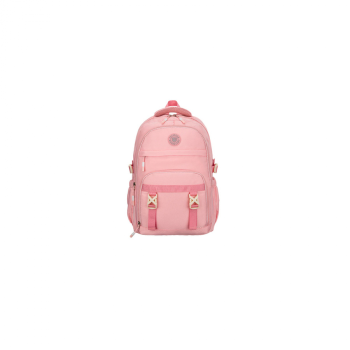 Rucsac școlar elegant din poliester roz cu bretele reglabile - Peterson PTR-PTN 8594-1396 PINK [5]