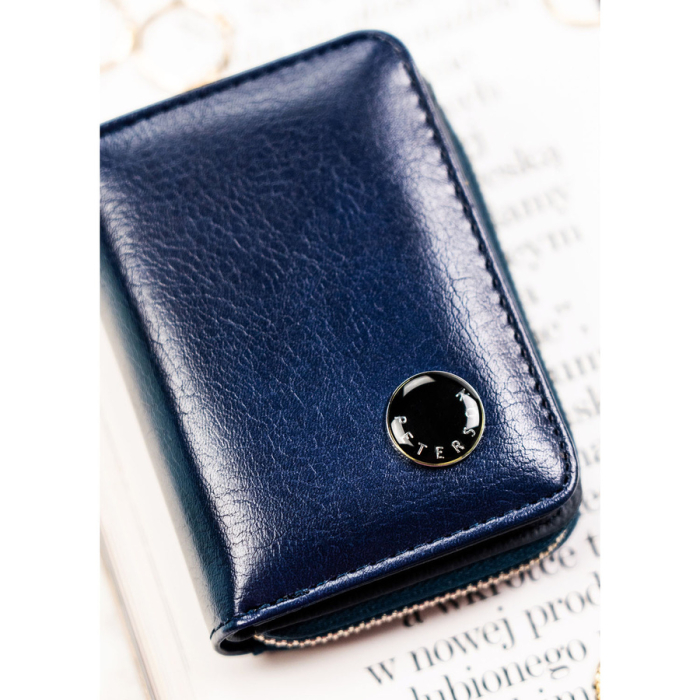 Portofel mic de damă din piele naturală și ecologică, bleumarin - Peterson PTR-PTN PX33-F773 NAVY [4]