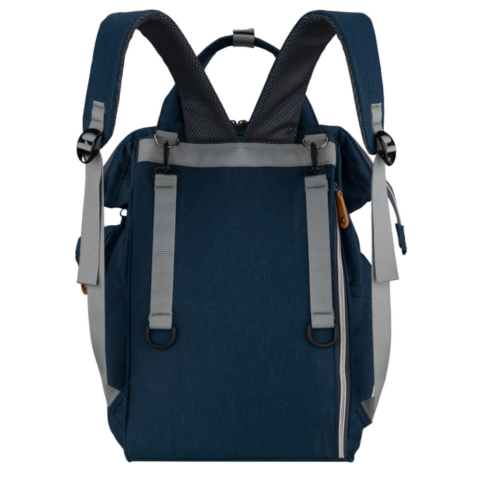 Rucsac bleumarin pentru mamă din poliester, închidere cu fermoar, două compartimente - Peterson [7]