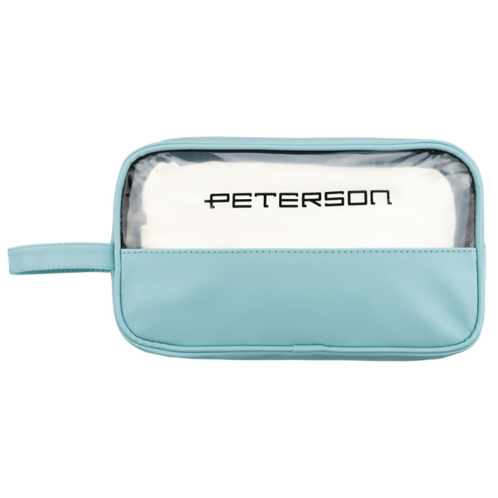 Geantă cosmetică albastră din material sintetic cu panou transparent - Peterson PTR-PTN KOS-DA-21 L.BLUE [2]