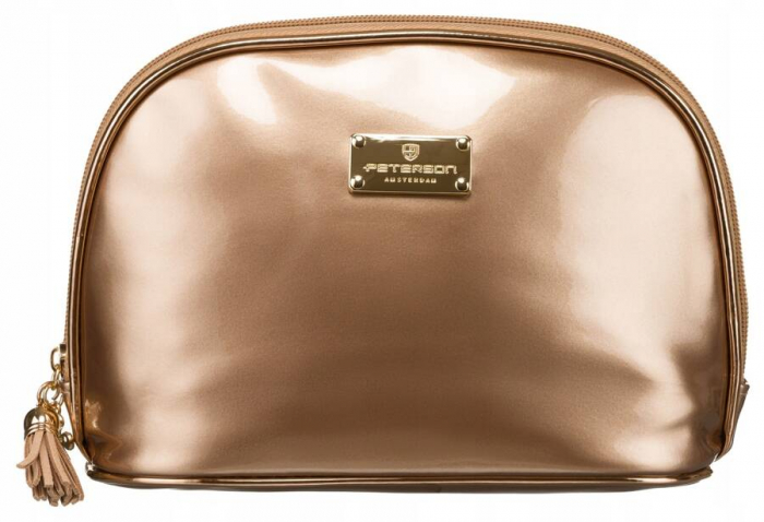Geantă pentru cosmetice de călătorie de culoare aurie din material sintetic impermeabil - Peterson PTR-PTN K24-05-5956 GOLD [2]