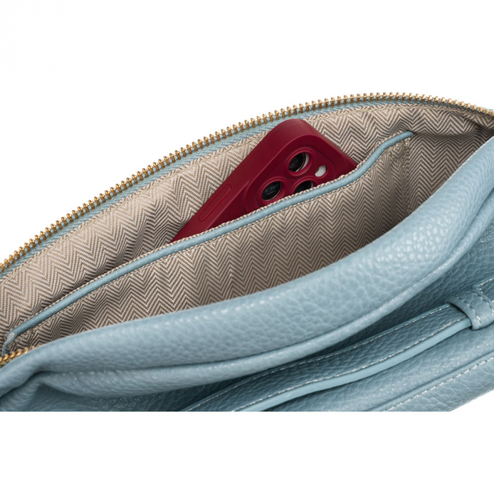 Geantă sport la modă albastră pentru femei, tip borseta, de umăr sau crossbody, confecționată din piele ecologică Peterson PTR-PTN SSY-2-F19 BLUE [8]