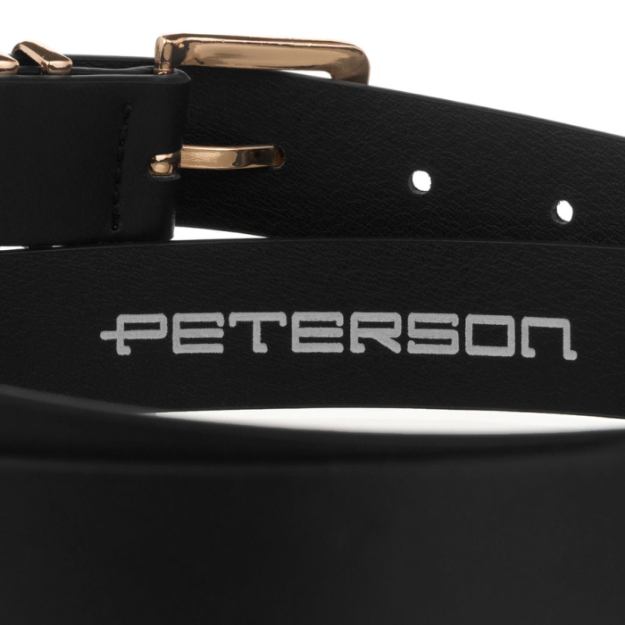 Curea neagră, îngustă, pentru femei, din piele ecologică - Peterson PTR-PTN STU-17G1 [5]