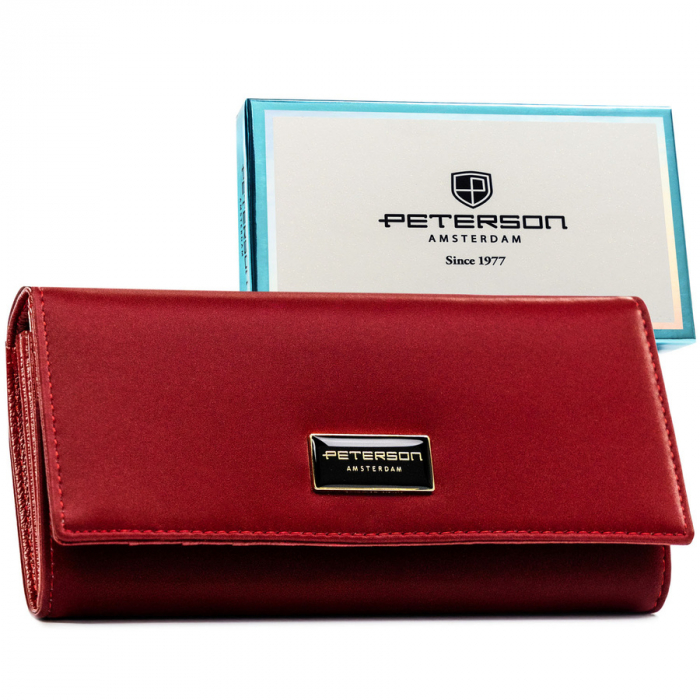Portofel din piele pentru femei Peterson PTR-PTN PS401-HNL RED [1]