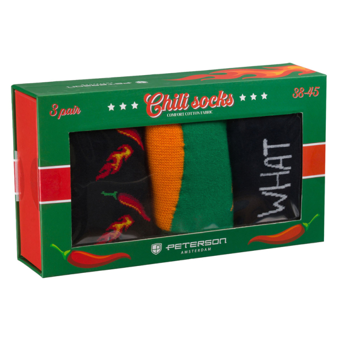Set de șosete bărbătești în mărimile 38-44 cu model cu chili - Peterson PTR-PTN SML-S3W-CH-38-44 [3]