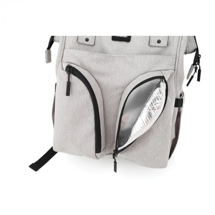 Rucsac gri, spațios pentru femei, din poliester, cu închidere cu fermoar - Himawari PTR-1208-04 [8]