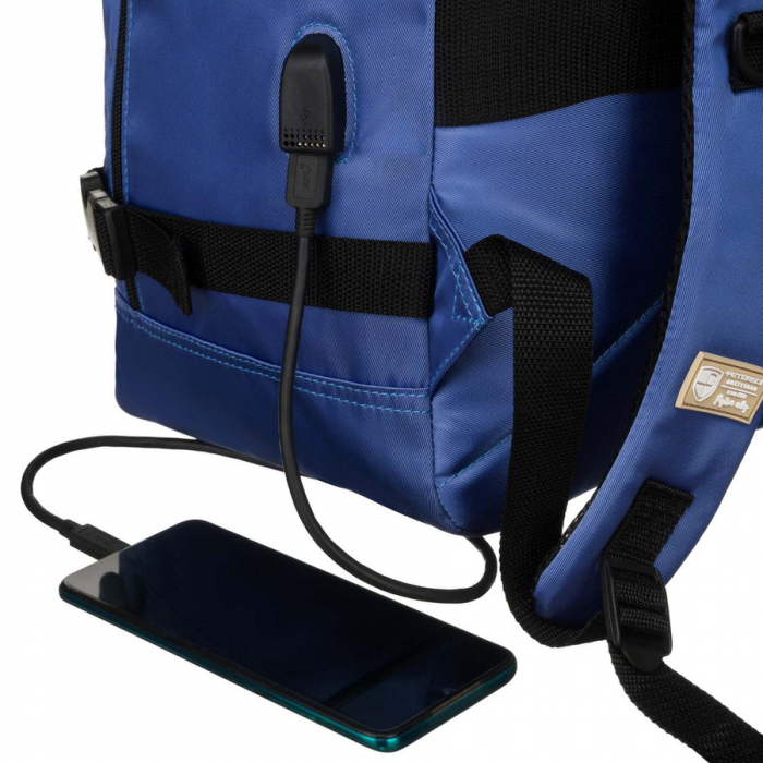 Rucsac de voiaj din poliester impermeabil de culoare albastra cu bretele reglabile - Peterson PTR-PTN APP-6684 BLUE [12]