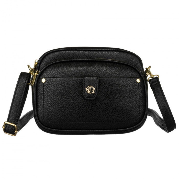 Geantă și borsetă neagră pentru femei cu curea - Rovicky R-KP-17-A19-0224 BLA [3]
