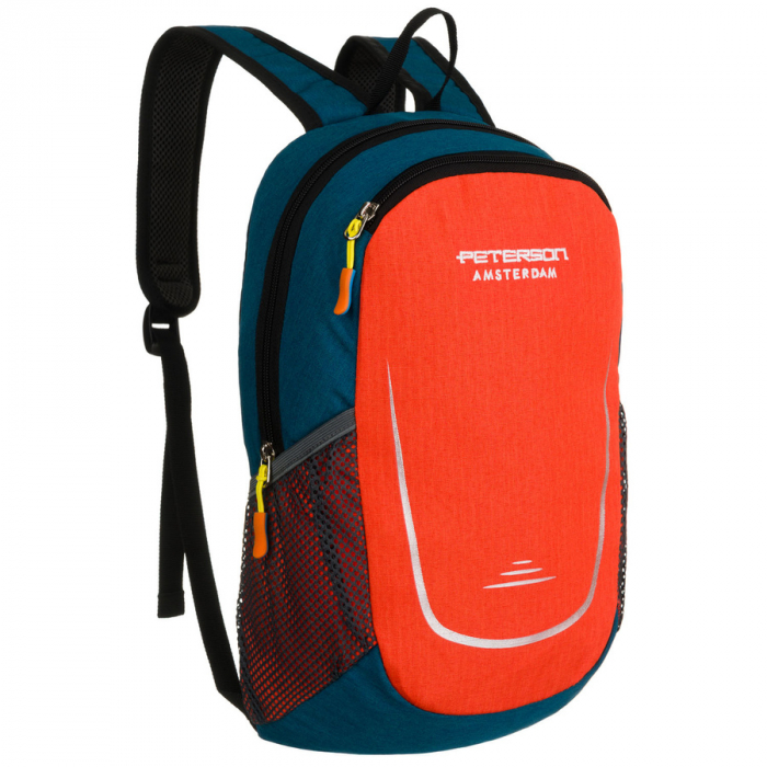 Rucsac turistic bleumarin și portocaliu cu închidere cu fermoar - Peterson PTR-PTN SBY-03-8429 BLUE [1]