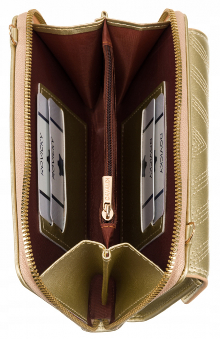 Mini poseta-portofel 2in1 cu, curea detasabila - 4U Cavaldi PTR-M-11-1262 GOLD [6]