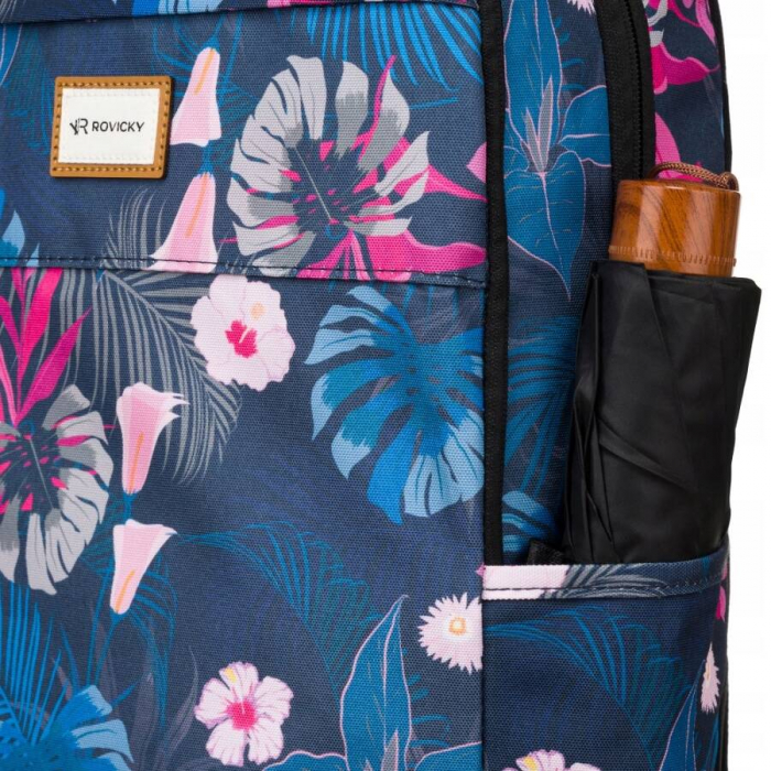Rucsac clasic de damă din poliester cu model de plante - Rovicky PTR-R-PST-9282 04 [6]