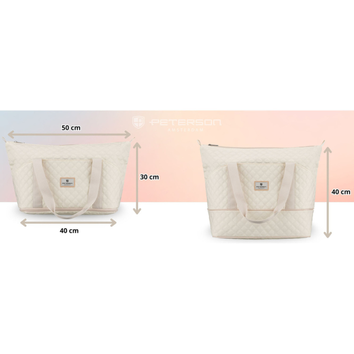 Geantă de antrenament bej, cu un singur compartiment, din poliester - Peterson PTR-PTN PIK-02-8588 BEIG [2]