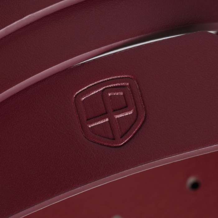 Curea de damă din piele ecologică într-o frumoasă culoare vișinie cu cataramă aurie - Peterson PTR-PTN STU-18G1 [4]