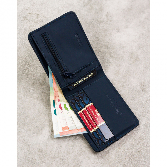 Portofel din piele pentru barbati Peterson PTR-PTN EH-04Z NAVY [7]