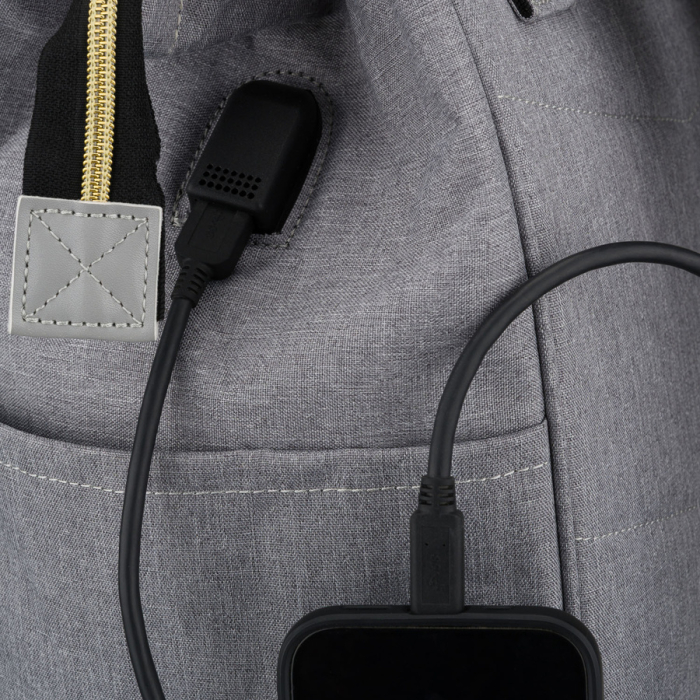 Rucsac gri pentru femei din poliester cu fermoar sigur - Peterson PTR-PTN ALFA GRAY [12]