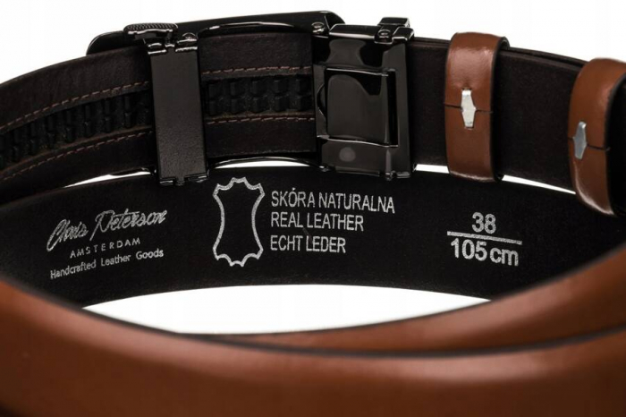 Curea pentru barbati din piele naturala Peterson PTR-PTN A002-85 BRO [4]