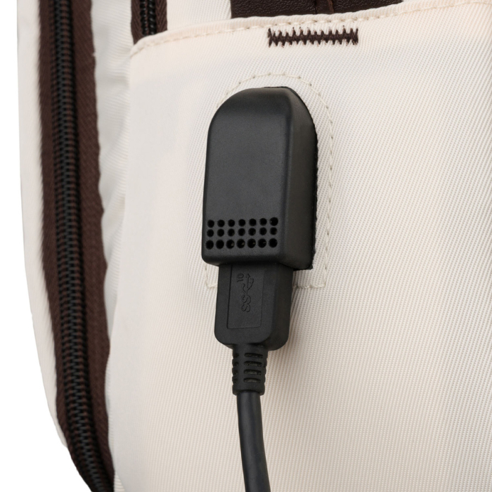 Rucsac de cabină bej din poliester cu port USB - Peterson [15]