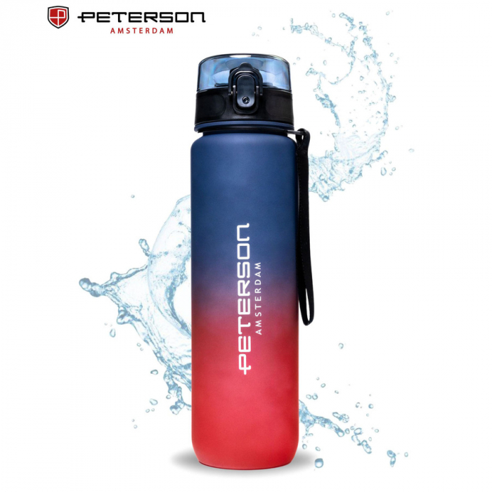 Sticlă de apă practică și durabilă, roșie și violetă, cu cană de măsurat - Peterson PTR-PTN HY-003-1L-9560 P [5]
