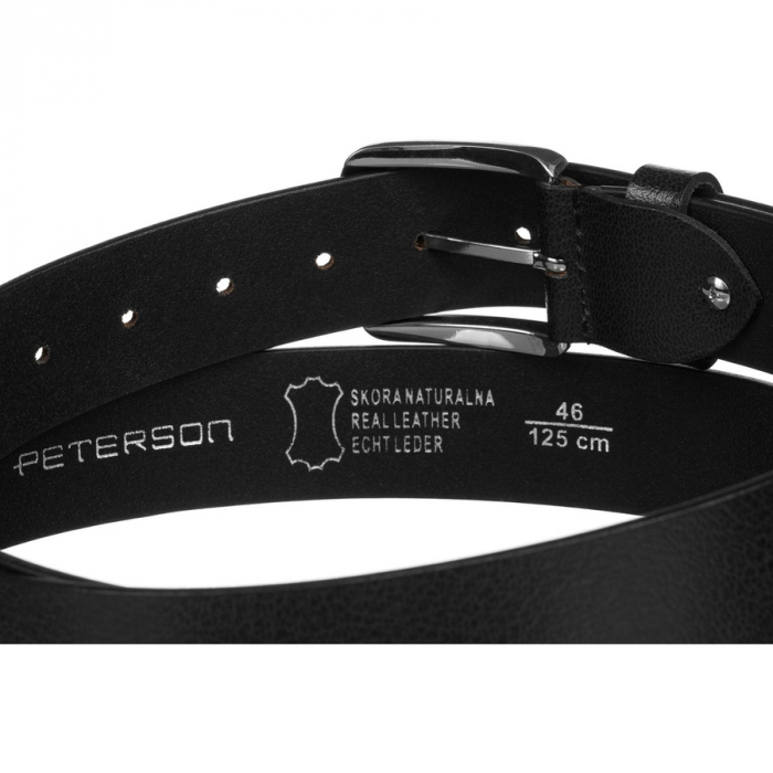 Curea bărbătească din piele neagră cu cataramă clasică - Peterson PTR-PTN LTP-TWT-85 BL [4]